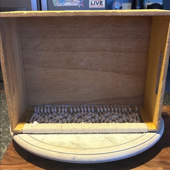 Handcrafted Macramé Wooden Basket - Picture 2 of 3